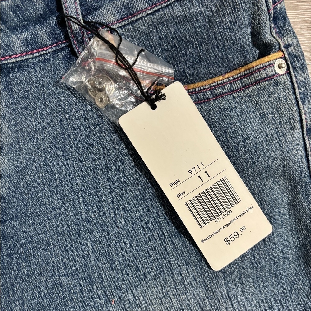 Platinum Plush Patch Pocket Cargo Jeans Orange Trim, Size: 11 - Picture 4 of 9